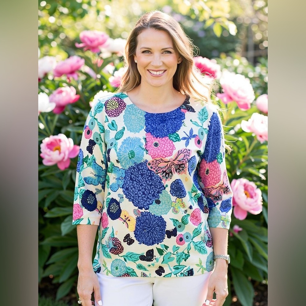 Talbots Multicolor Knit Sweater 1X